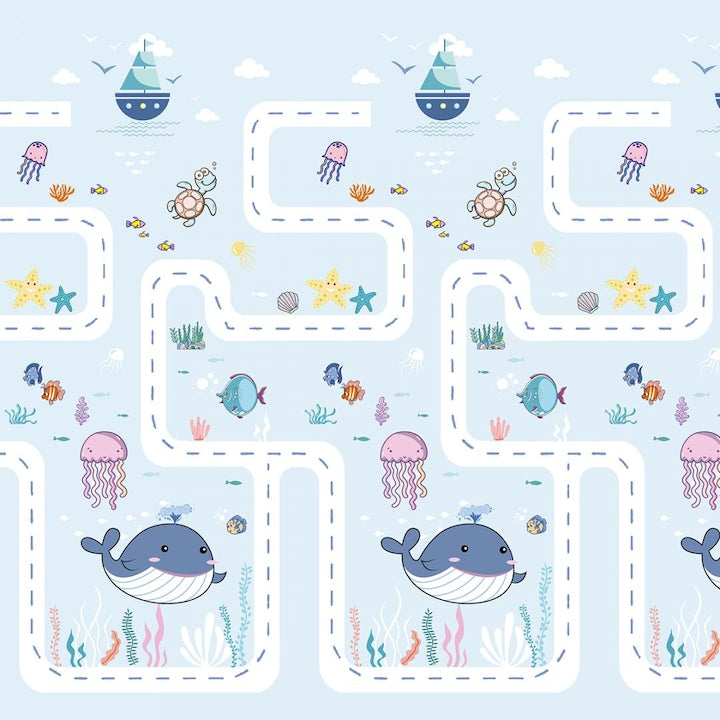 Covoraș de joacă pliabil XXL ursuleț/balenă