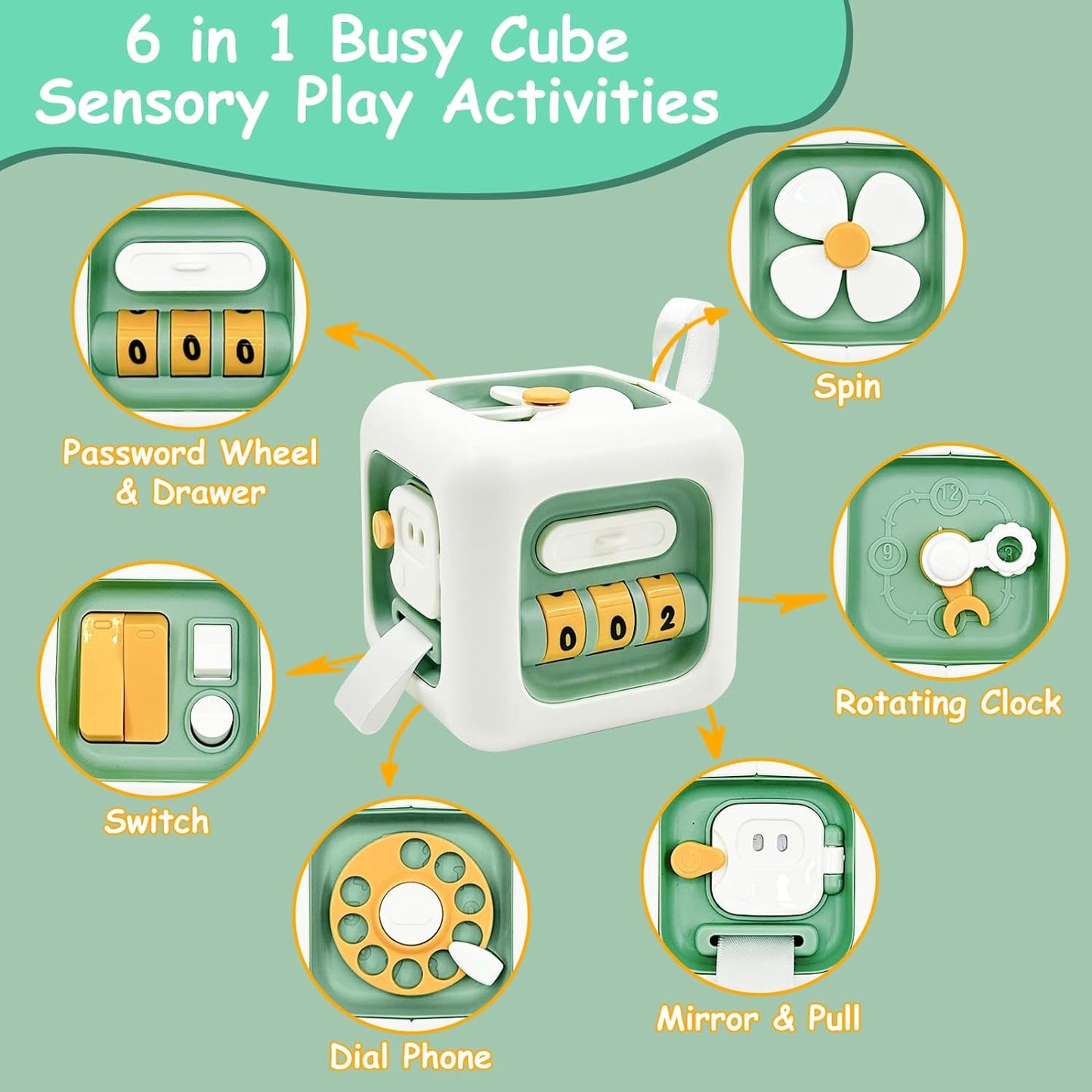 Jucărie educativă Montessori – Busy Cub cu 6 activități