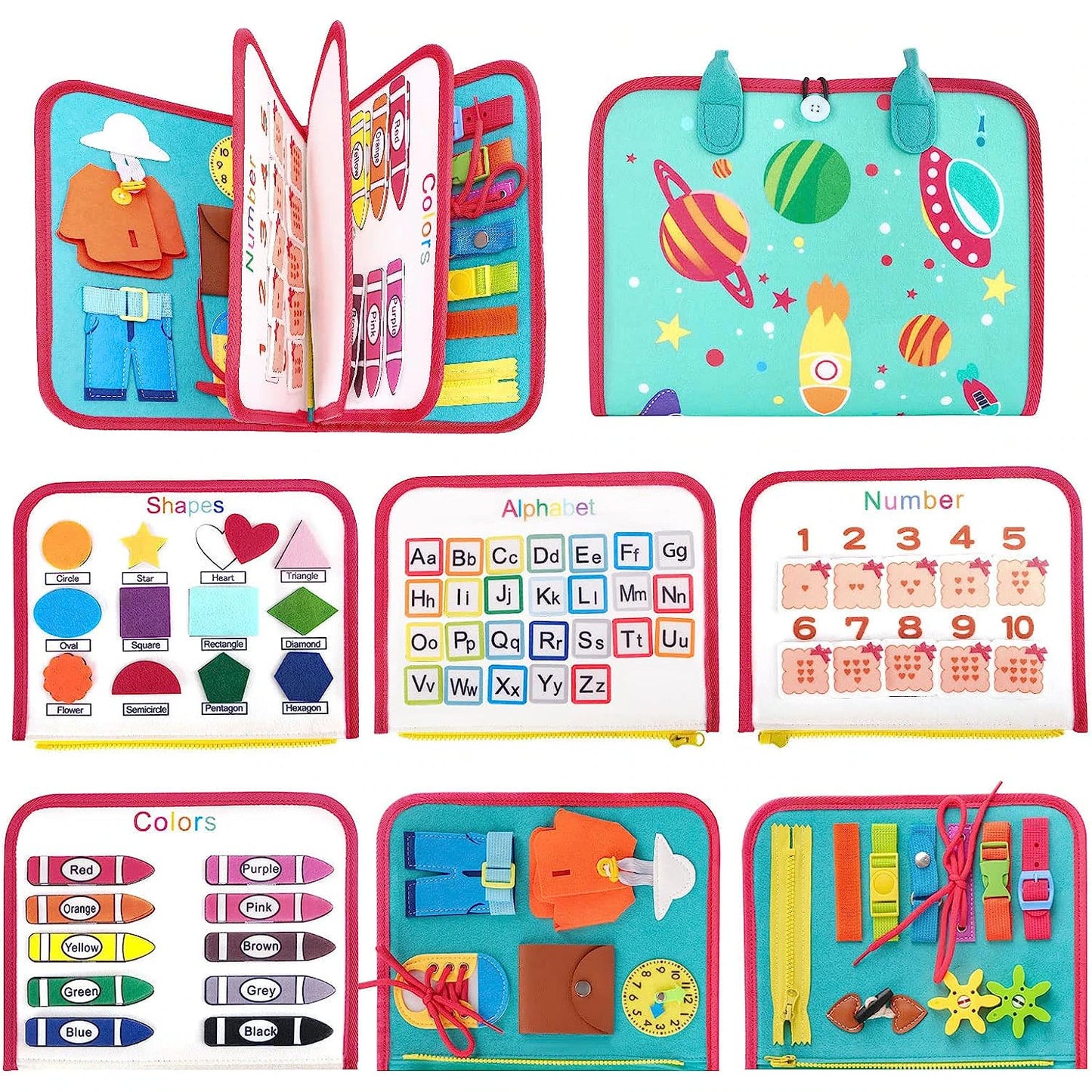 Carte Educațională Interactivă Montessori – Busy Board 8 pagini