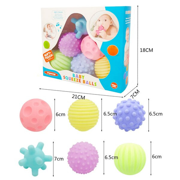 Descoperă lumea prin atingere – set 6 mingi senzoriale