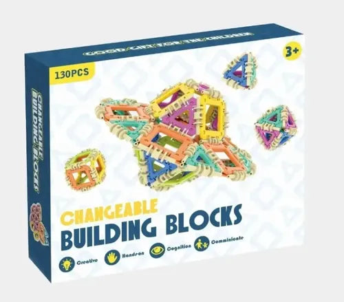 Set de construcție flexibil – Changeable Building Blocks, 130 piese