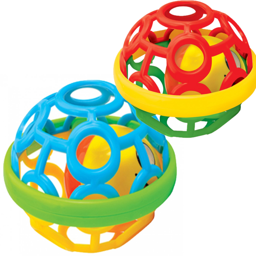 Minge Senzorială Siliconată pentru Bebeluși – Zornăitoare cu Bilă