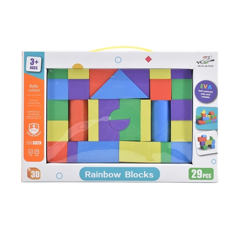 Set Cuburi de Construcții Moi din Spumă – 29 Piese
