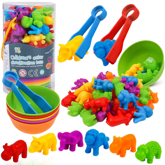 Set creativ de clasificare „Curcubeu cu Animale” – Joacă, învață, clasifică!
