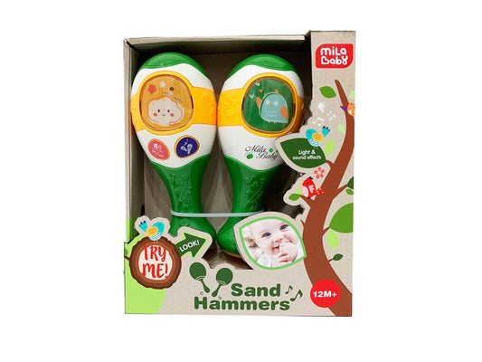 Set 2 Jucării Zornăitoare „Sand Hammers” – Lumini & Sunete