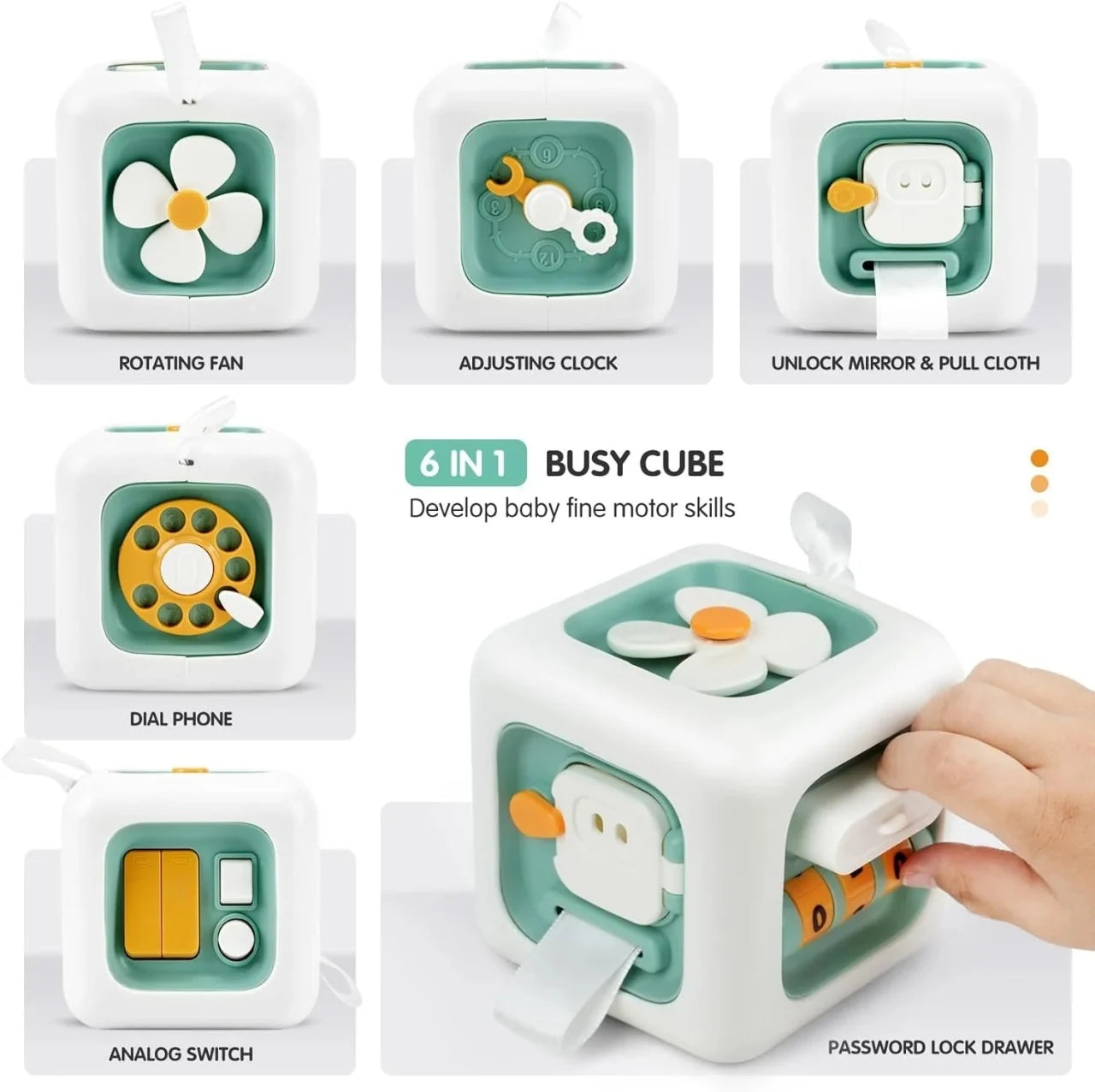 Jucărie educativă Montessori – Busy Cub cu 6 activități