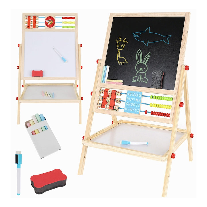 Tablă educațională din lemn 2 în 1 – Magnetică & Cretă