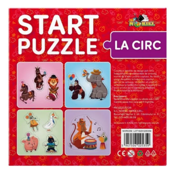 Start Puzzle – La Circ – Primul meu puzzle cu animăluțe vesele