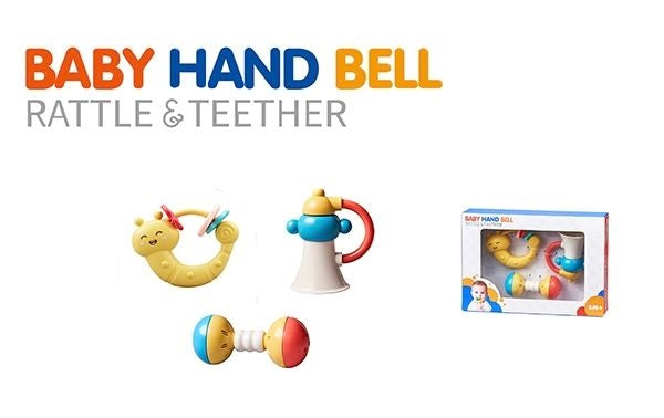 Set Jucării Senzoriale pentru Prindere și Dentitie – Baby Hand Bell