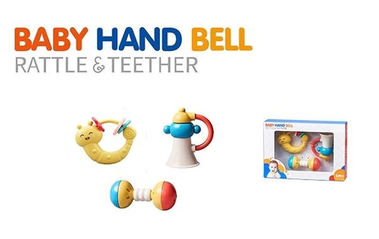Set Jucării Senzoriale pentru Prindere și Dentitie – Baby Hand Bell