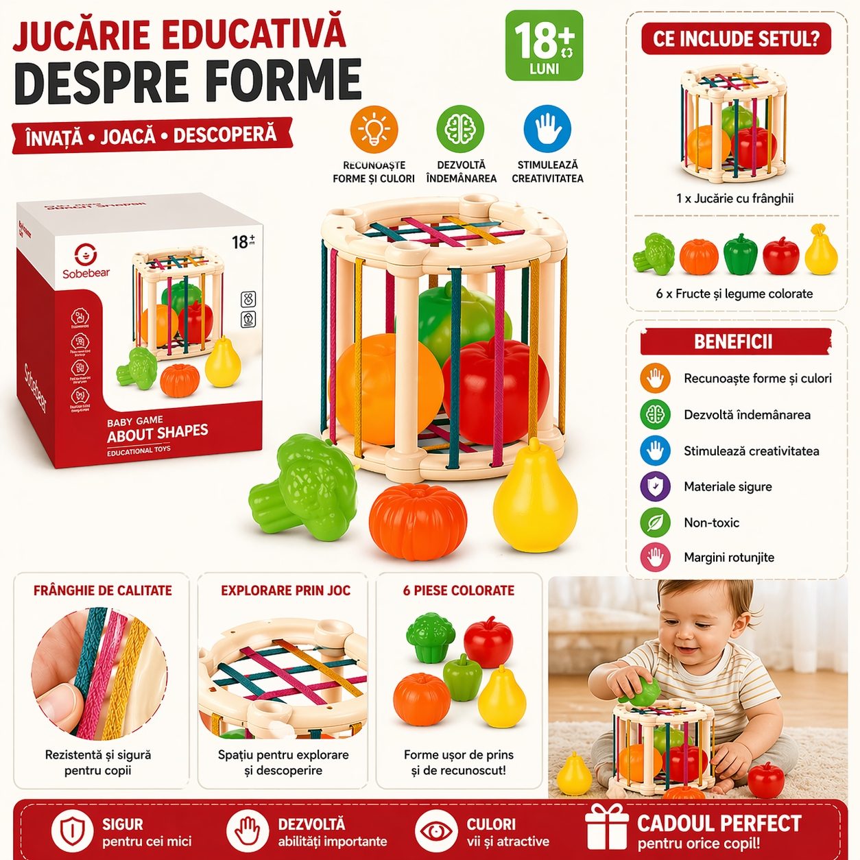 Smart Play Cube – Jucărie pentru Dezvoltarea Motricității Fine
