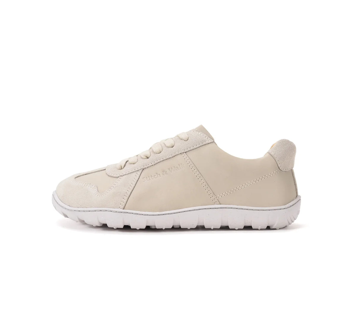Adidași pt. Adulți - Barefoot Stitch & Walk din Piele Naturală – Cream/Off-White