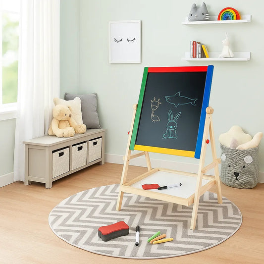 Tablă educativă din lemn 2 în 1