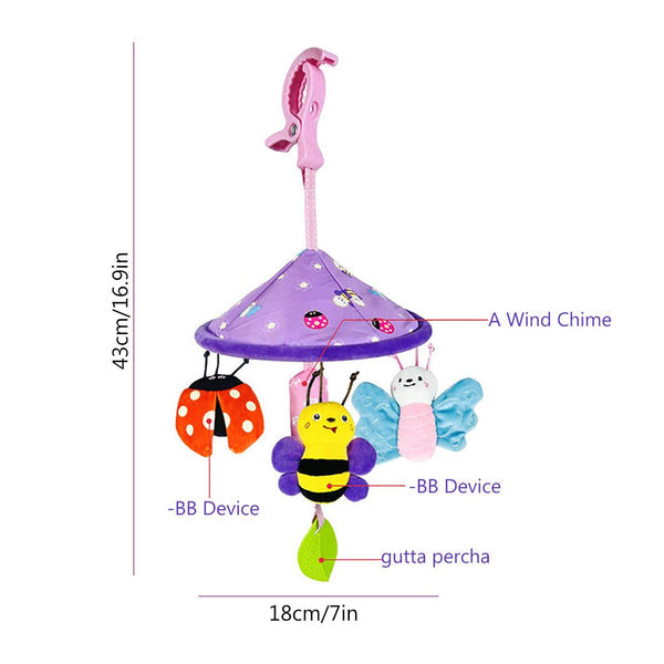 Carusel pentru bebeluși – jucărie suspendată cu sunete și forme colorate