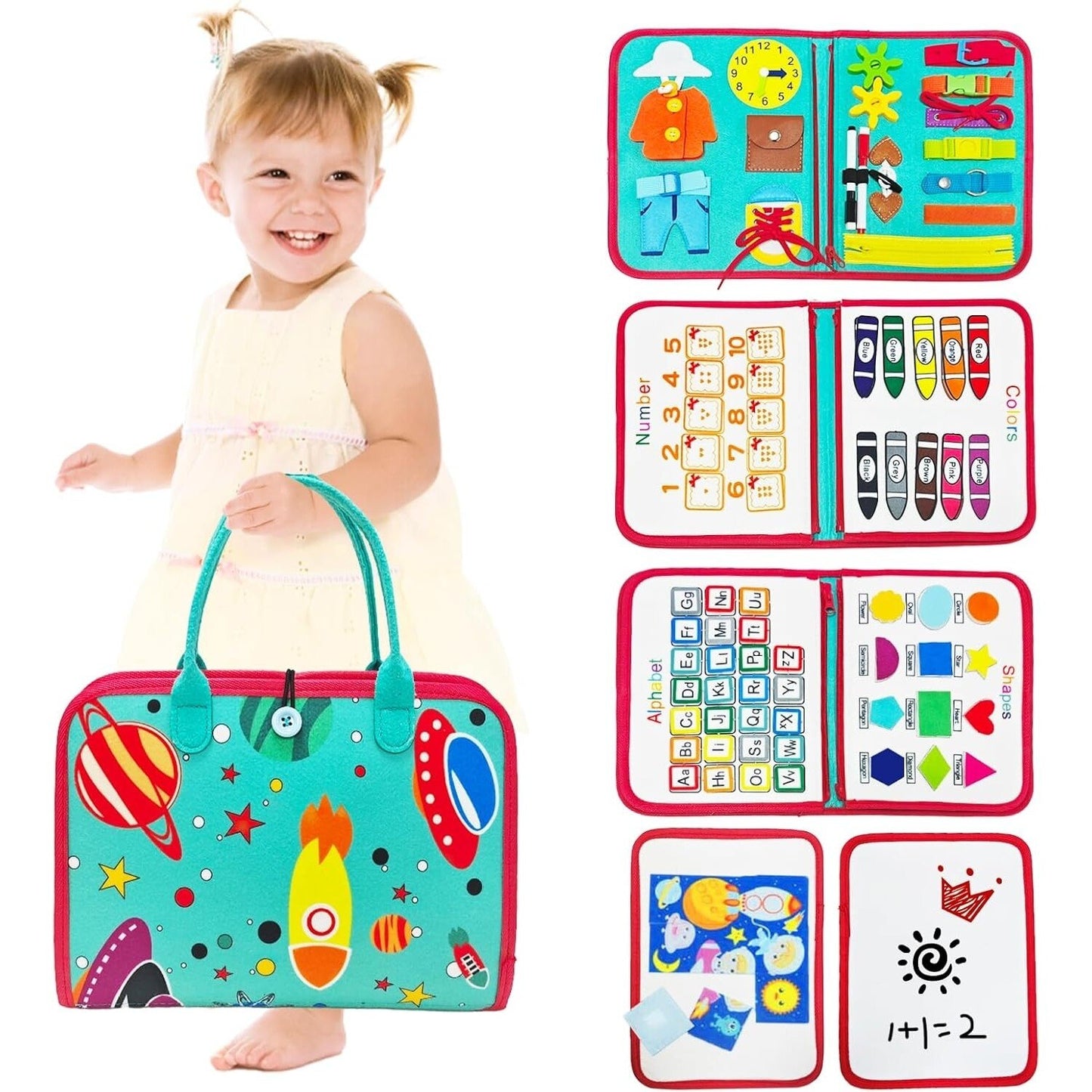 Carte Educațională Interactivă Montessori – Busy Board 8 pagini
