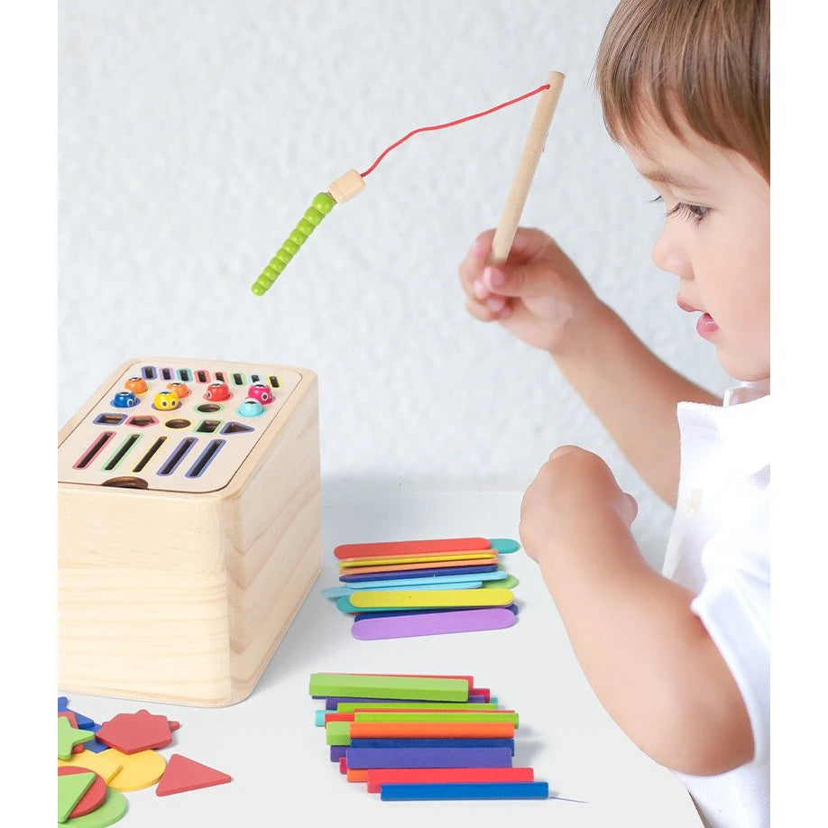 Jucărie Educativă din Lemn cu Activități Montessori Interactive