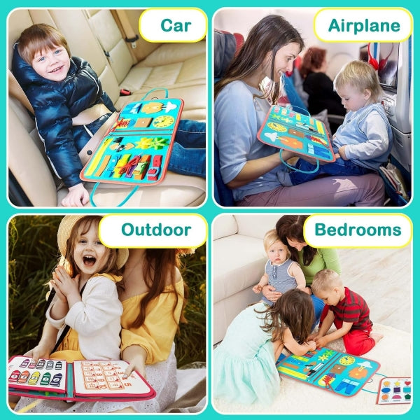 Carte Educațională Interactivă Montessori – Busy Board 8 pagini
