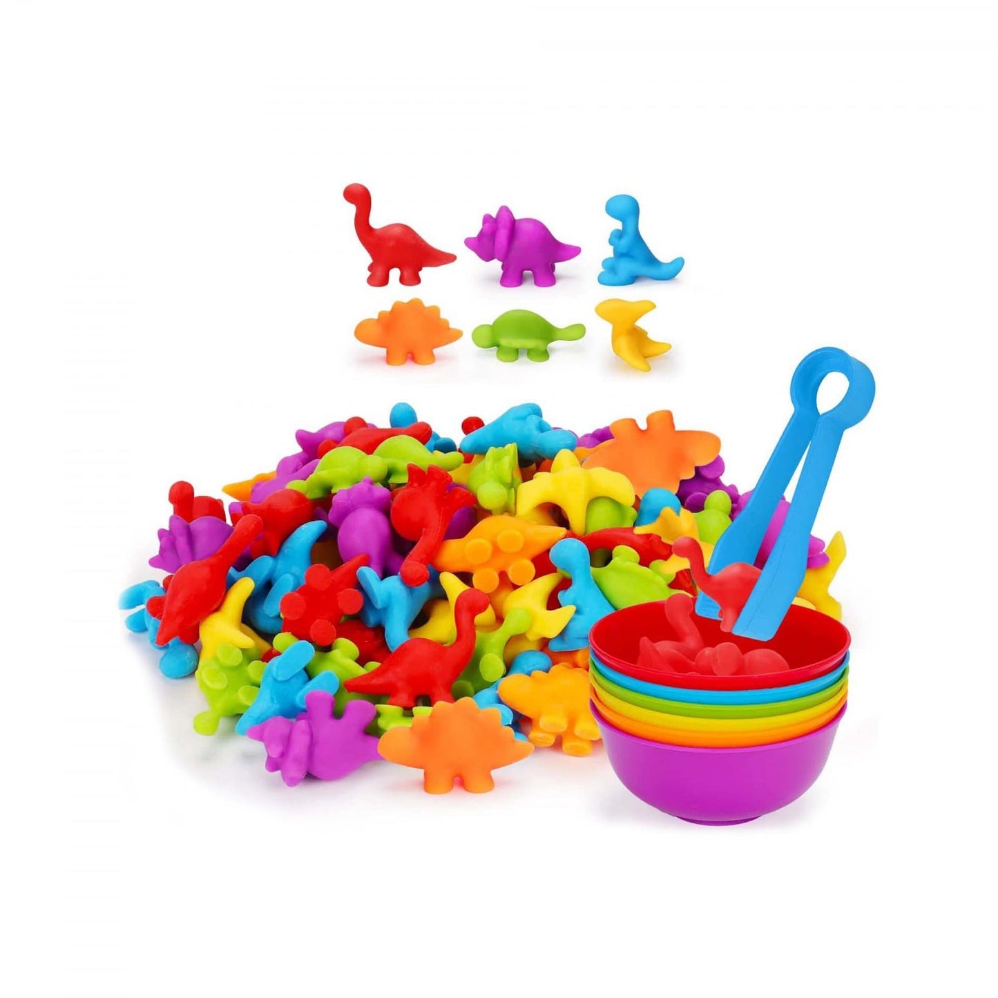 Set creativ de clasificare „Curcubeu cu Dinozauri” – Joacă, învață, clasifică!