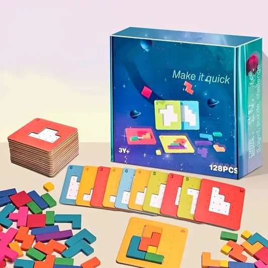 Joc Interactiv – Puzzle Educativ pt. Dezvoltarea Inteligenței, Logicii și Concentrării, 128 Piese