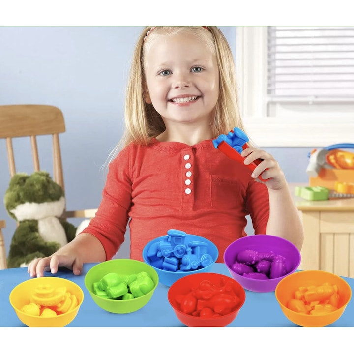 Set creativ de clasificare „Curcubeu cu Vehicule” – Joacă, învață, clasifică!