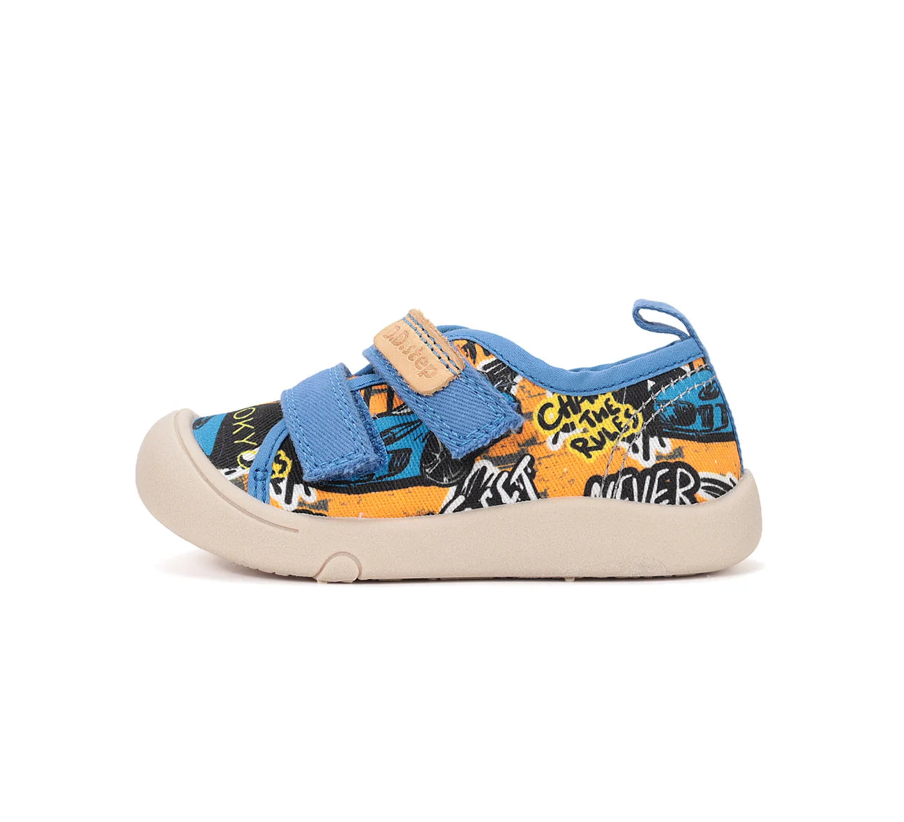 Pantofi sport din pânză D.D.Step pentru copii – model mașinuțe, albastru