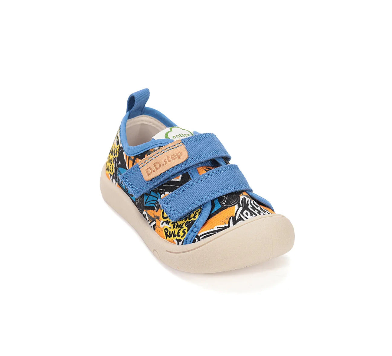 Pantofi sport din pânză D.D.Step pentru copii – model mașinuțe, albastru