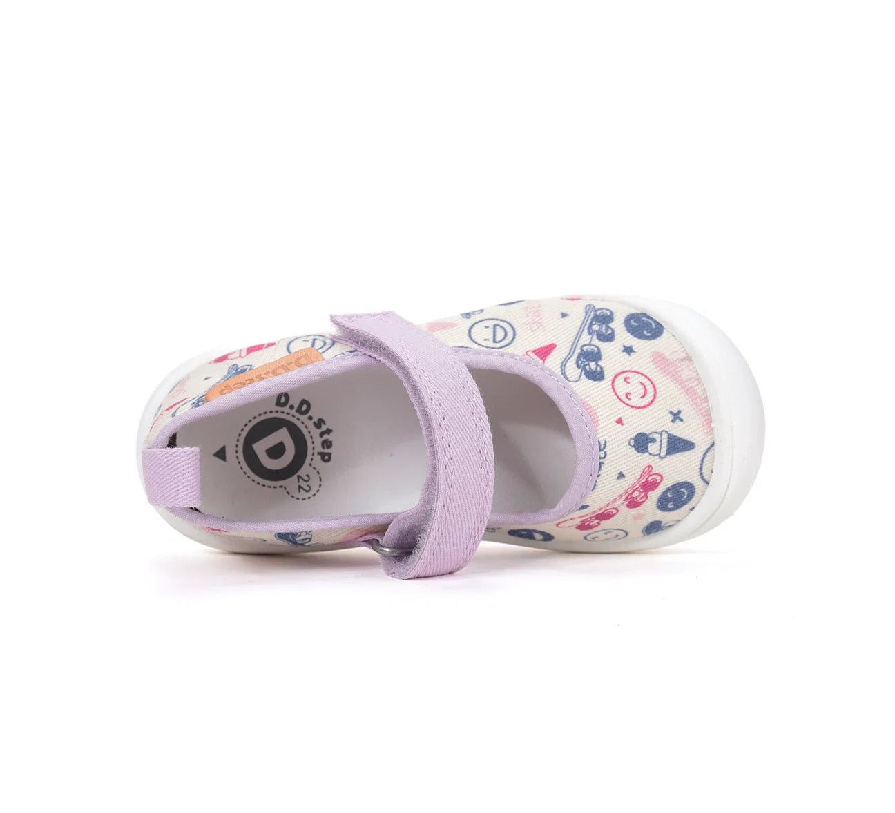 Pantofi canvas fetițe D.D. Step - Design Vesel Pastel Waterproof