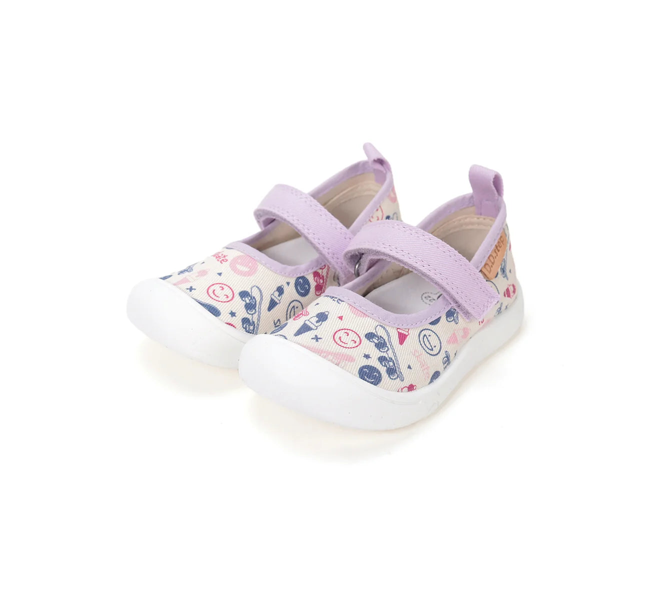 Pantofi canvas fetițe D.D. Step - Design Vesel Pastel Waterproof