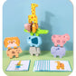 Joc Montessori de stivuit și echilibru – Set 10 animale din lemn