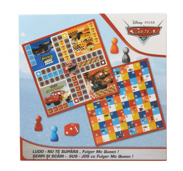 Joc 2 în 1 Disney Cars – „Nu te supăra, Fulger McQueen!” + „Șerpi și Scări – Sus-Jos”