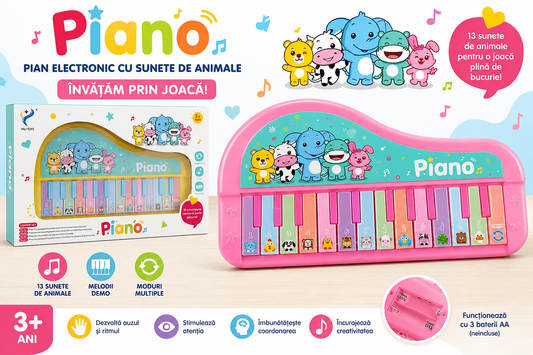 Descoperă bucuria muzicii – Pian electronic cu sunete de animale