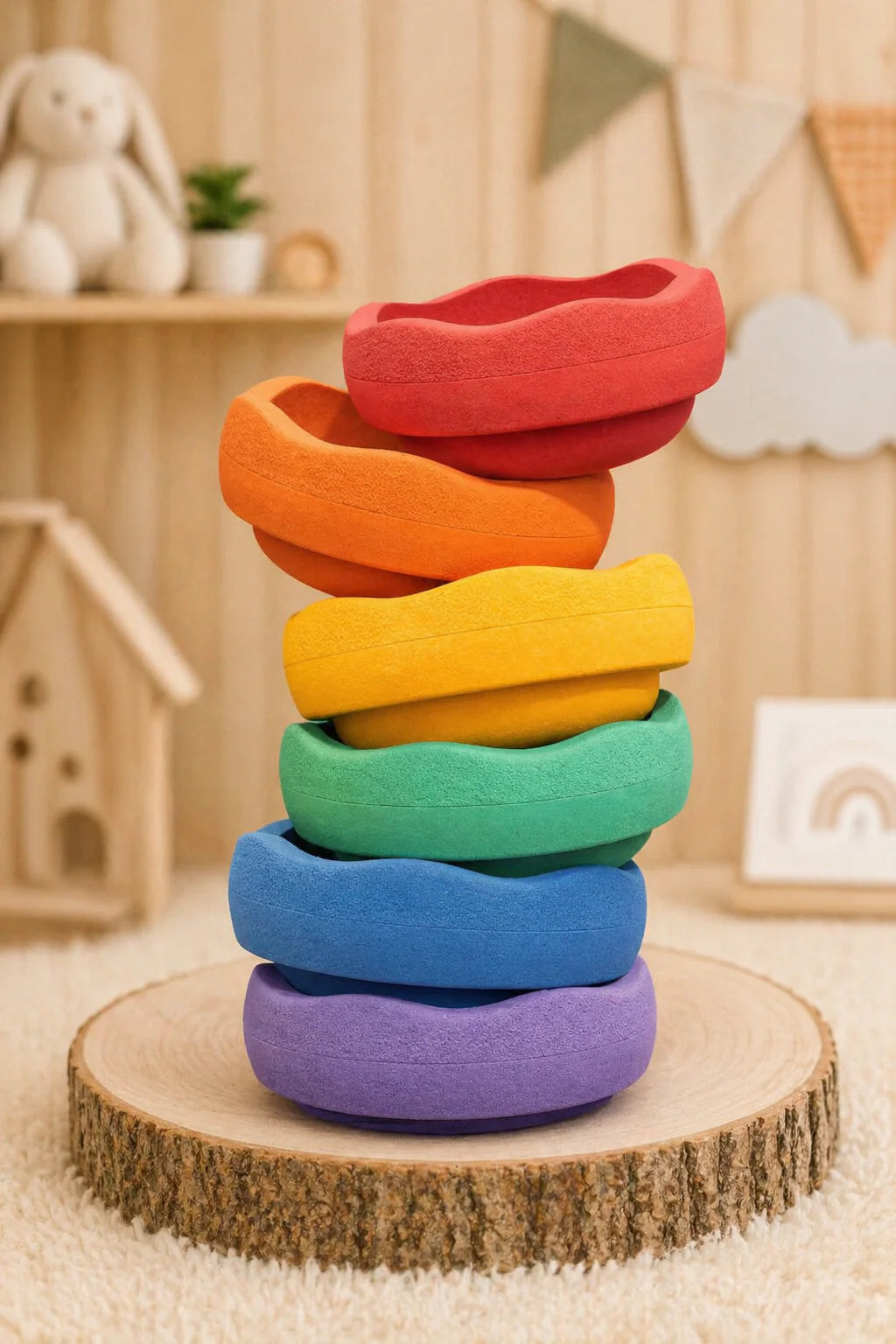Stepping Stones – Set 6 pietre de echilibru pentru dezvoltarea motrică și integrare senzorială