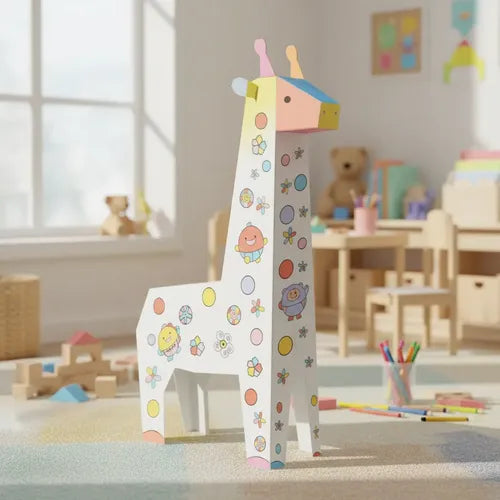 Girafă 3D cu de Asamblat și Colorat