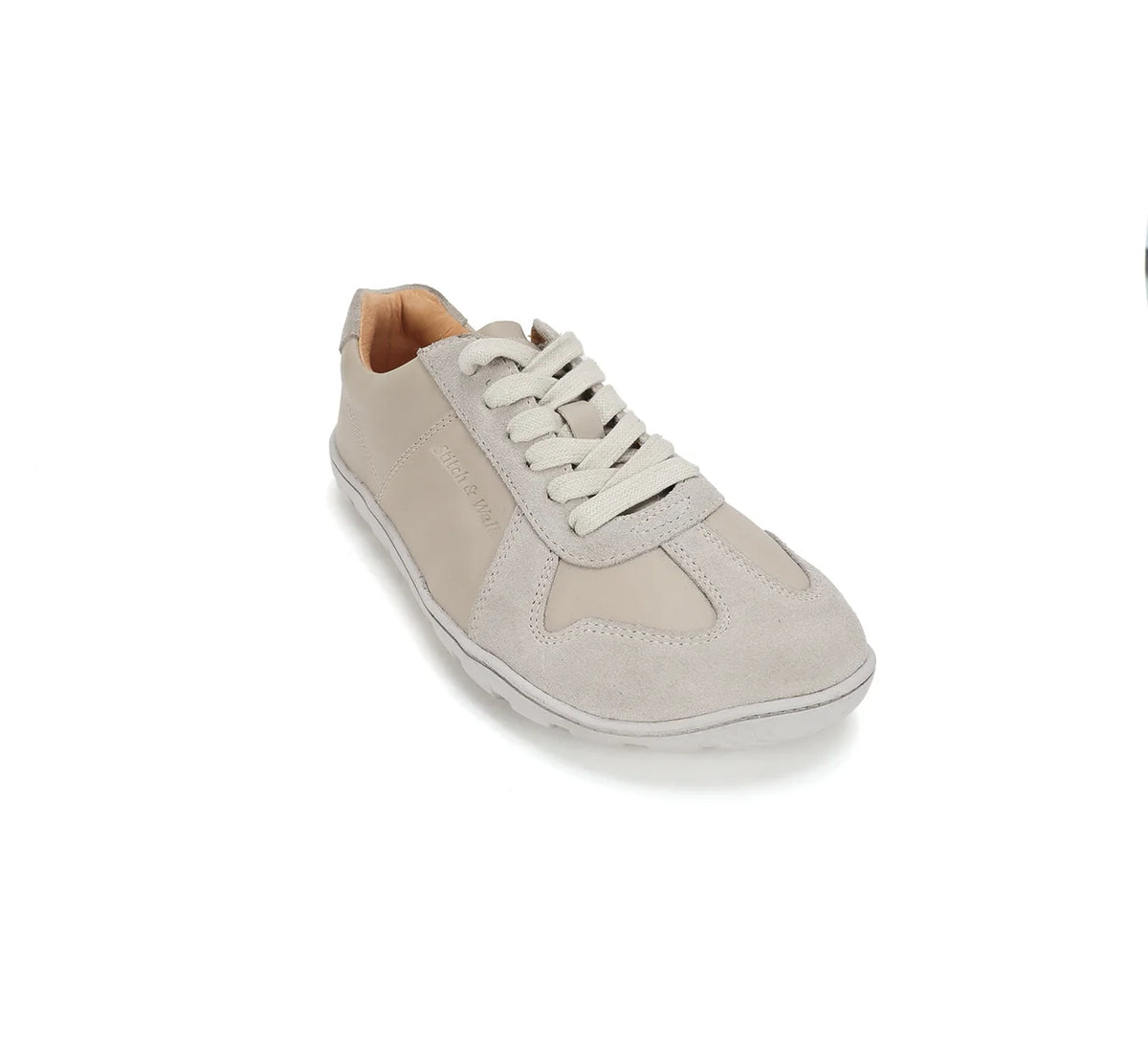 Adidași pt. Adulți - Barefoot Stitch & Walk din Piele Naturală – Cream/Off-White