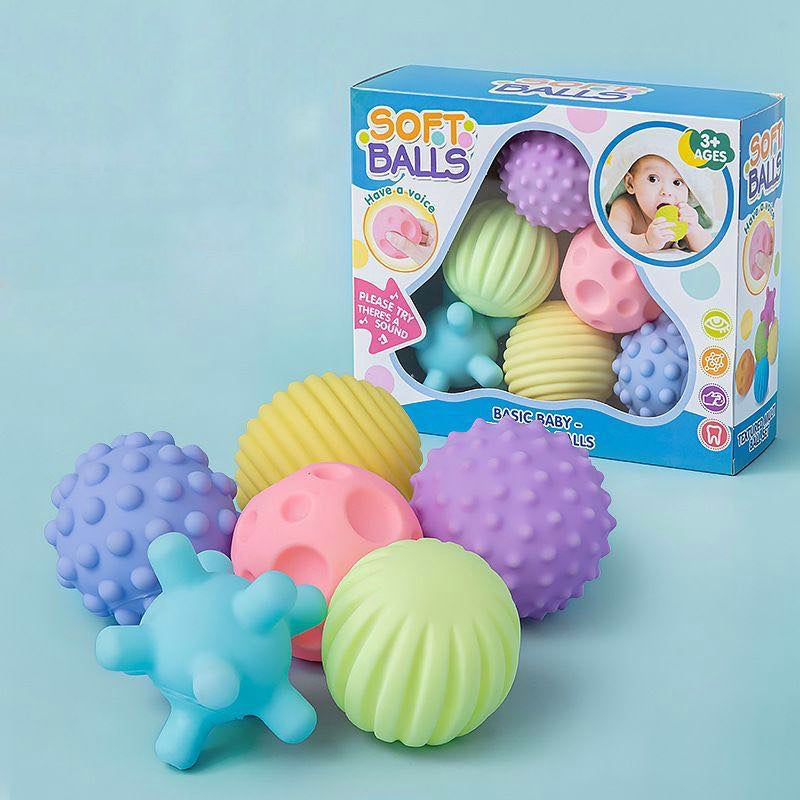 Descoperă lumea prin atingere – set 6 mingi senzoriale