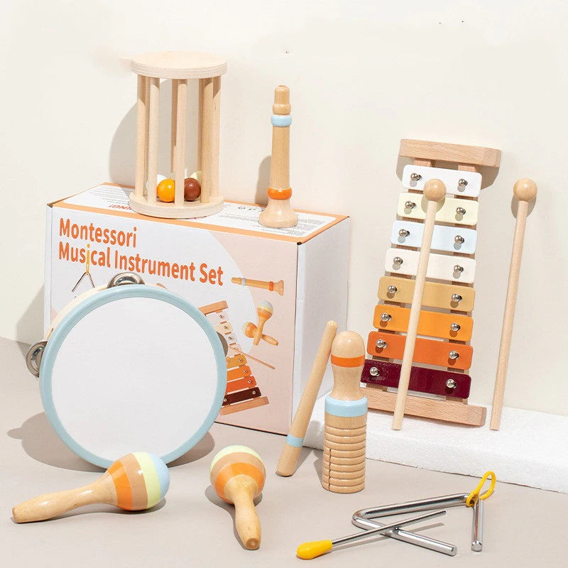 Set instrumente muzicale Montessori din lemn pentru copii