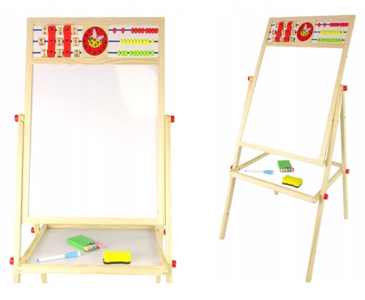 Tablă educațională din lemn 2 în 1 – Magnetică & Cretă