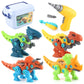 Set Dinozauri De Asamblat cu Autofiletantă Electrică – 4 Modele Interactive