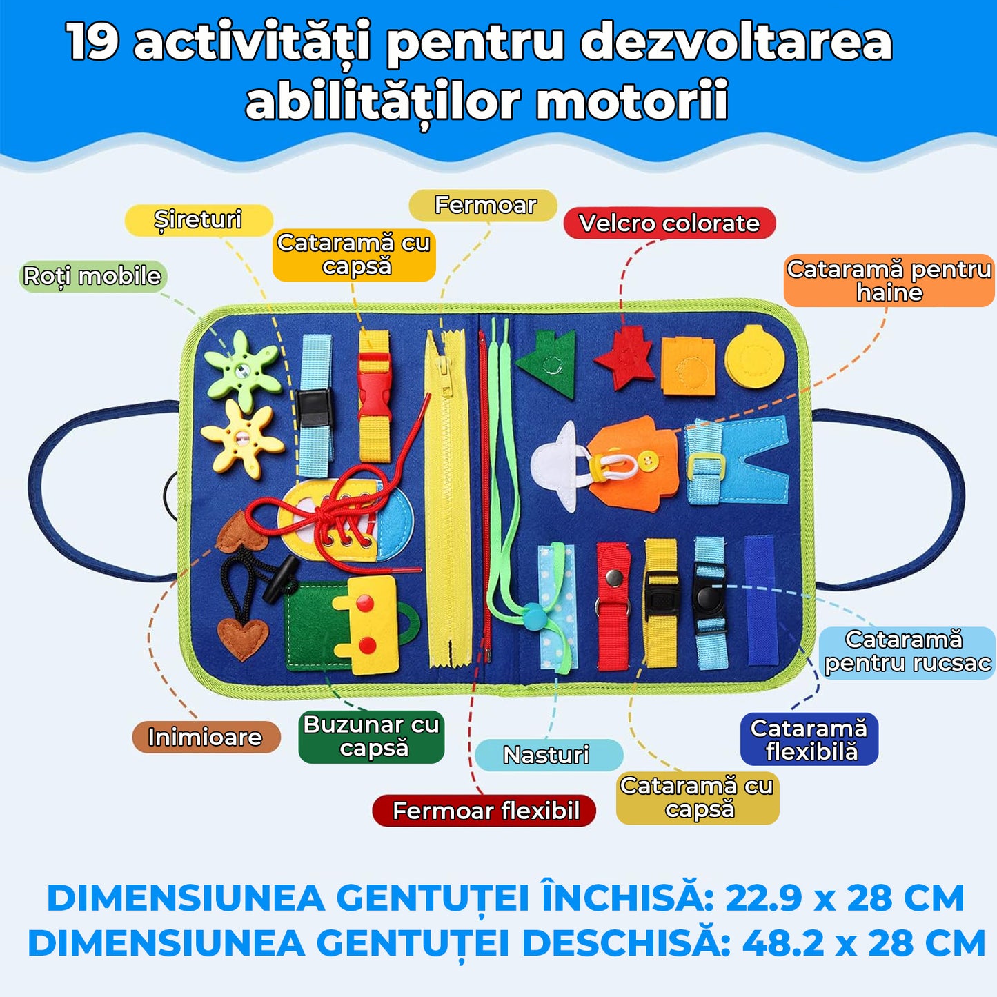 Jucărie Interactivă  Busy Board Montessori - 4 pagini