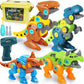 Set Dinozauri De Asamblat cu Autofiletantă Electrică – 4 Modele Interactive