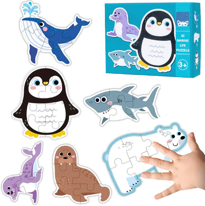 Mega Puzzle ZooJunior – Joc cu 6 Animăluțe