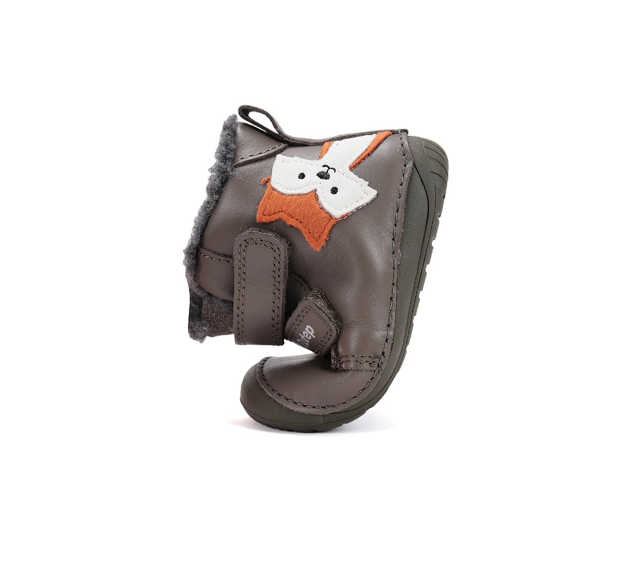 Ghete barefoot îmblănite pentru băieți – ,,Winter Fox”