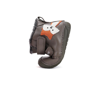 Ghete barefoot îmblănite pentru băieți – ,,Winter Fox”