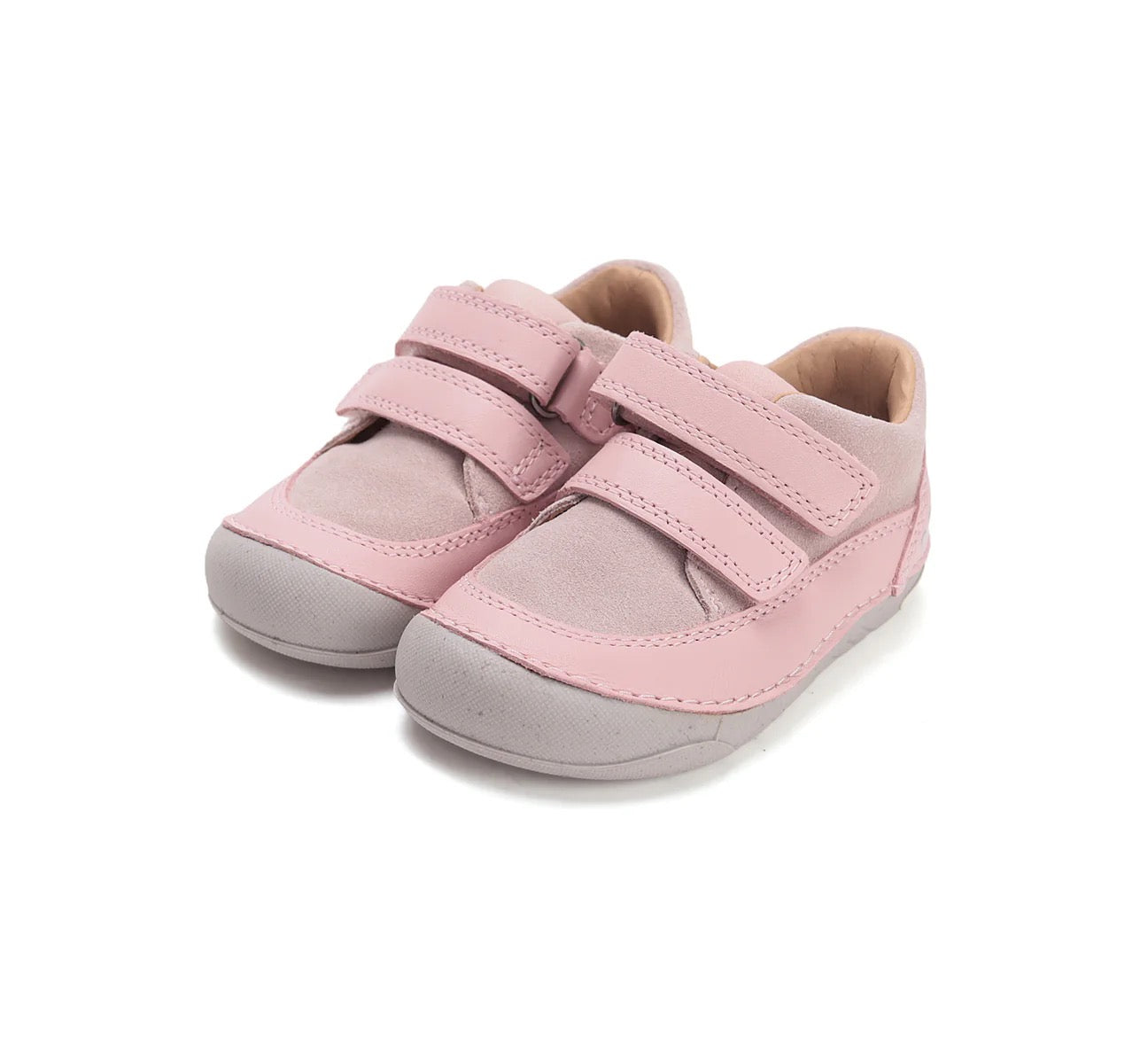 Pantofii Barefoot din piele naturalǎ - “Little Star Grey-Pink”