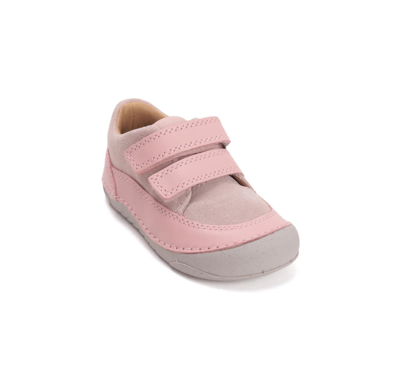 Pantofii Barefoot din piele naturalǎ - “Little Star Grey-Pink”