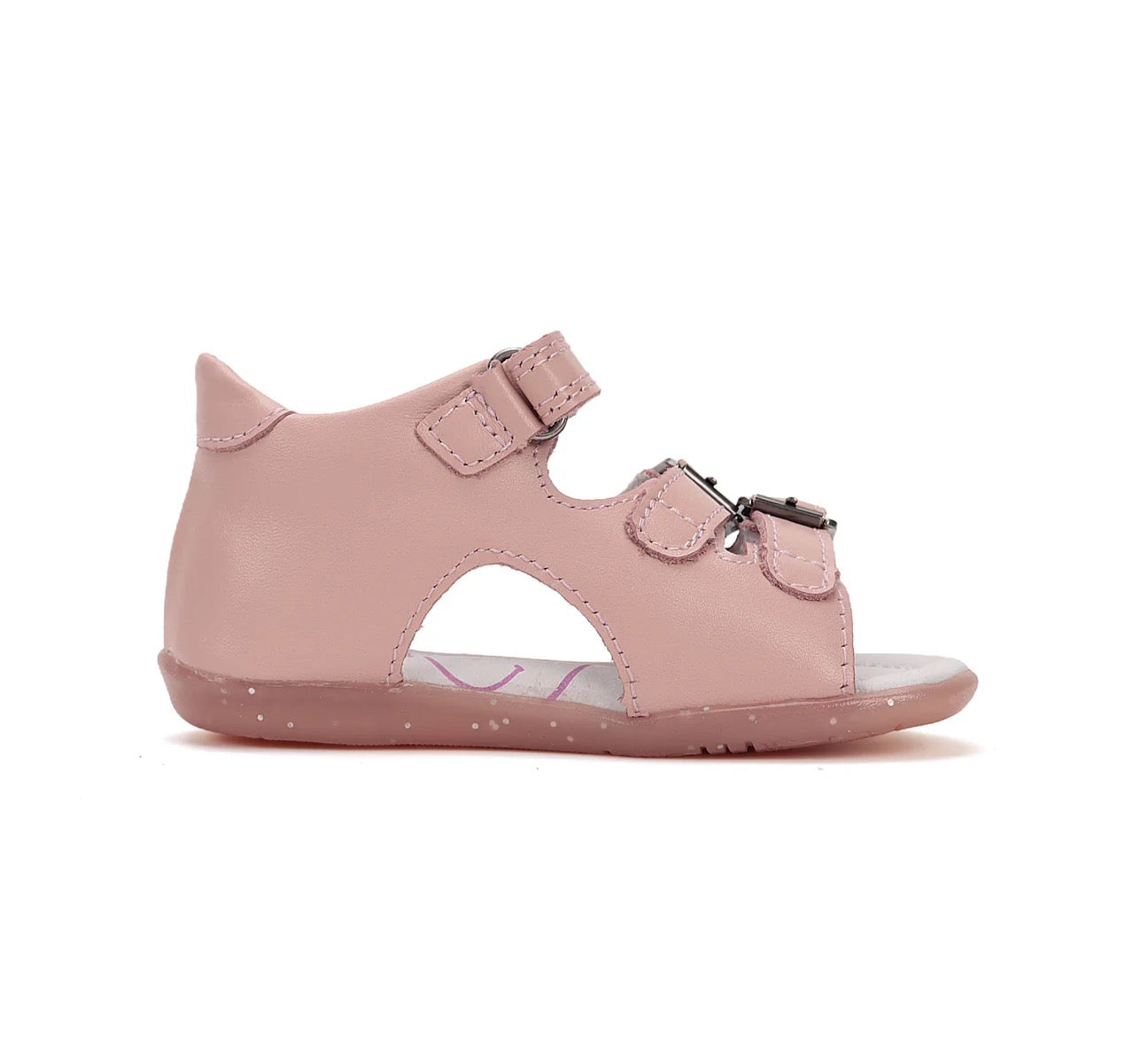 Sandale Barefoot cu flori din piele naturală