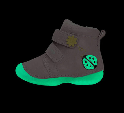 Ghete barefoot îmblănite din piele naturală -,,Buburuza”