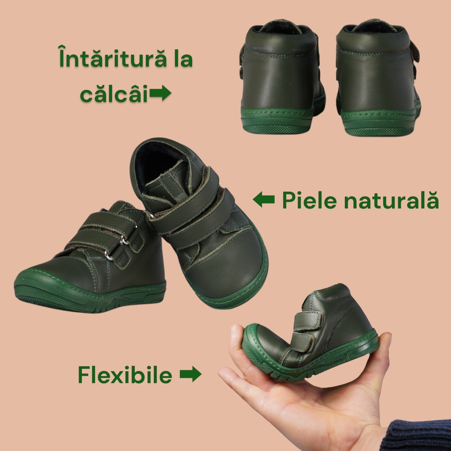 Ghete piele verde