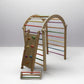 Triunghi Pikler Montessori cu Balansoar și Tobogan 5 în 1 – Modular, 5 Piese