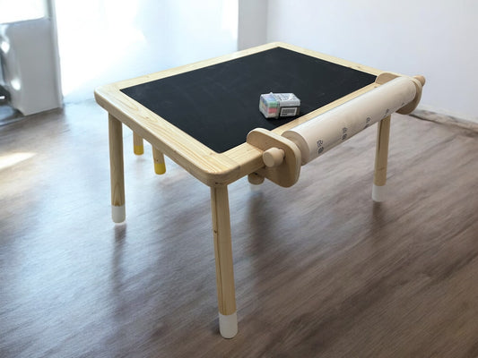 Masă Interactivă 5 în 1 din Lemn Masiv – Cu un Scăunel Inclus